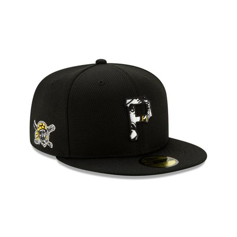 MLB Pittsburgh Pirates Batting Practice 59Fifty Fitted (DFX3846) - Black New Era Caps